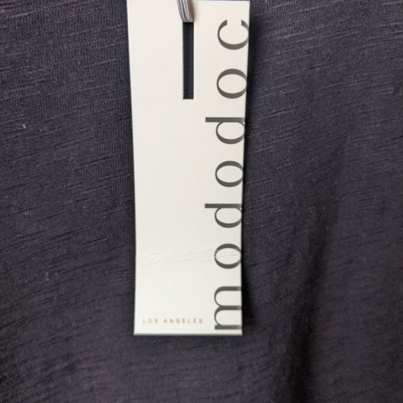 NWT / BLACK SLUB JERSEY T-SHIRT DRESS / HALF SLEEVE WITH POCKETS / SMALL - Picture 5 of 11